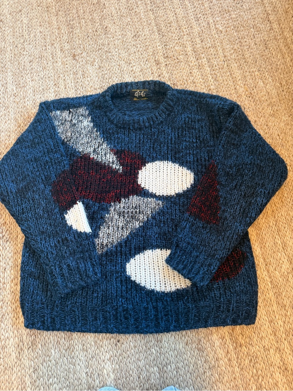 Vtg 80s/90s GIGI Chunky Lambswool Abstract Geometric Sweater – Cozy Oversized